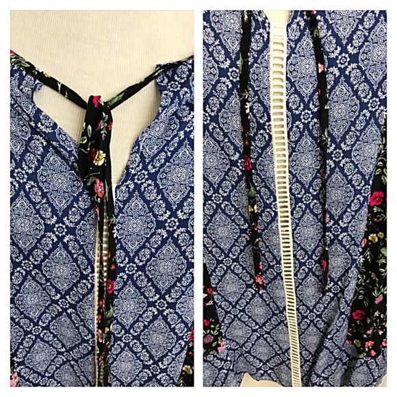 Boho Flirty Floral Halter Top ML - Picture 6 of 6